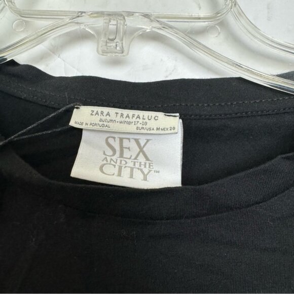 ZARA Tag NEW Shopping is my cardio Sex & the City Graphic T Shirt Crew Top Tee M - Picture 5 of 14